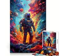 Puzzle Astronaute Espace C'est Fou pour Adolescents 1000 Pièces Sharp Memory Loisirs Plaisir Bords Nets Cadeau d'hiver (50x75cm)