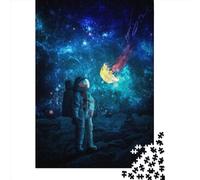 Puzzle Astronaute et JellySpace 1000 pièces Puzzles pour Adultes Puzzles en Bois pour Adultes Anti-Stress 1000 pièces (75 x 50 cm)