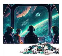 Puzzle Astronaute Jeux éducatifs Puzzles en Bois avec pièces en Carton de qualité supérieure et durables avec Un Design à emboîtement précis 50 x 75 cm