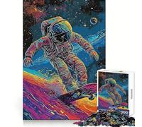 Puzzle Astronaute Skateur pour Adultes 1000 Pièces Stimule la réflexion Évasion reposante Bords précis Cadeau attentionné (50x75cm)