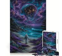 Puzzle Astronaute sur Une Rive Extraterrestre pour Adultes, 1000 pièces, pour stimuler la créativité et se détendre, Bords précis, Surprise de Noël (50x75cm)