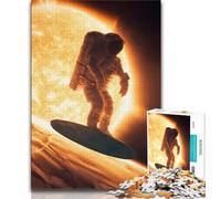 Puzzle Astronaute Surf 1000 pièces pour Adultes, Jeu Stimulant et Jeu Familial idéal comme Cadeau pour Toute la Famille 38x26cm