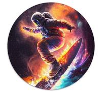 Puzzle Astronaute Surf 1000 pièces, Puzzle Rond 1000 pièces, Cadeaux pour la décoration intérieure, l'entraînement cérébral et Les Cadeaux de Vacances 67,5 x 67,5 cm