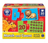 Orchard Toys Match and Count Jigsaws, Learn to Count from 1-20, Match Number and Picture, 20 in a Box, Educational, Number Skills for Kids Age 3+