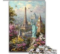 Puzzle Attractions mondiales 2000 pièces pour Adultes et Adolescents, Jeux Amusants, décoration Murale, Cadeaux d'anniversaire et de Noël Uniques (70x100cm)
