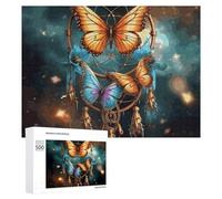 Puzzle attrape-rêves papillon de 500 pièces pour adultes - Puzzle stimulant pour entraînement cognitif - Forme unique - Cadeau relaxant - Décoration murale d'intérieur