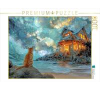 Puzzle · Au Bord de l'eau | Un chat regarde la lumière intime · 1000 pièces · Format assemblé 64 × 48 cm · CALVENDO Puzzle