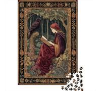 Puzzle Au Moyen Âge, Une sorcière absorbée par sa Lecture pour Adultes,70x50cm/1000pcs,Jeu ÉduChatif,décoration De La Maison,