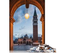 Puzzle Aube sur la Piazza San Marco : Un Puzzle en Carton de qualité supérieure, Stimulant et Stimulant pour Adultes, Cadeau de Noël, 1 000 pièces (75 x 50 cm)
