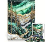Puzzle Aurores boréales, Nuits dorées pour Adultes, 1000 pièces, stimule la mémoire, Loisirs, Plaisir, Bords précis, Joli Cadeau (50x75cm)