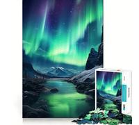Puzzle Aurores Boréales pour Adolescents 1000 Pièces Jeu de Raison et de Détente Apaisant Découpe Exacte Cadeau de Père Noël (38x26cm)