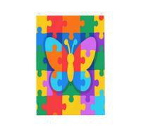 Puzzle Autisme Drapeau papillon 61 x 91 cm | Drapeau décoratif double face en polyester avec 2 œillets, bannière de cour pour jardin, porche, pelouse, terrasse, balcon