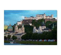Puzzle Autriche Forteresse Hohensalzburg Salzbourg 300 pièces Jeu d'art Souvenir de Voyage 38 x 26 cm