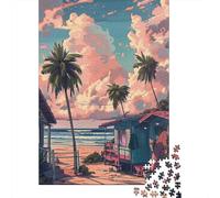 Puzzle avec 1000 Pièces avec Beach House at Sunset, 52x38cm/1000pcs