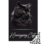 Puzzle avec 1000 Pièces avec Hemingway Cat Portrait, 70x50cm/1000pcs