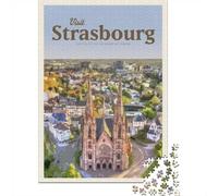 Puzzle avec 1000 Pièces avec Visit Strasbourg, 70x50cm/1000pcs | Pour un défi patient pendant le temps libre : ce puzzle adulte 1000 pièces se prête aux après-midis tranquilles.