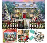 Puzzle avec 1008 pièces de Noël | Puzzle de maison de Noël | Jeu éducatif défiant | Jouet interactif pour anniversaire, événements d'enfants, réunions et décoration de Noël