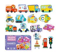 Puzzle avec aimants pour réfrigérateur - Puzzles magnétiques, aimants colorés pour l'apprentissage éducatif | Décoration magnétique pour réfrigérateur, 30 jouets pour les activités de voyage sur la