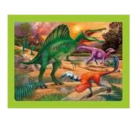 Puzzle avec cadre la vallee des dinosaures : les spinosaures - 42 pieces - enfant - prehistoire dino
