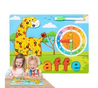 Puzzle avec des animaux pour enfants, Puzzle avec des animaux pour enfants - Puzzle mignon pour enfants avec girafe et dauphin | Puzzle coloré avec des animaux, jeu de correspondance de lettres