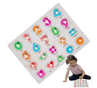 Puzzle avec pinces à linge en bois, jouet de puzzle avec pinces à linge d'âge préscolaire | Forme des nombres Compétences motrices fines Apprentissage puzzle en bois - Tablette éducative