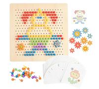 Puzzle avec pinces en bois - Coordonnées pour l'enfance | Lot de pinces à linge en forme de champignon avec engrenages en bois naturel avec puzzle éducatif pour l'entraînement de