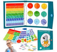 Puzzle avec une fraction de fraction, magnétique, pour enfants, matériau magnétique, calcul de fraction, calcul Montessori pour maternelle, école primaire, matériel d'apprentissage mathématiques (B)