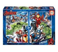 Educa - 2x100 Avengers | 2 Puzzles réglés avec 100 pièces | Mesure : 40 x 28 cm | Composé de Grandes pièces Parfaitement finies| Recommandé de 6 Ans (19679)