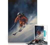Puzzle Aventure Alpine pour Adultes 1000 Pièces Stimulation Mentale Jeu Découpe Précise Alignement Parfait Activité de Renforcement des Liens Sociaux (38x26cm)