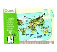 Avenue Mandarine – Puzzle «Planisphère» – 76 pièces – Jeux éducatifs
