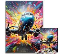 Puzzle Avion Coloré 1000 Pièces Cadeaux Puzzles Impossibles pour Adultes Casse-tête Difficile pour Adolescents, Jeu Interactif Amusement Familial 50x75cm / 19,68x29,52 Pouces