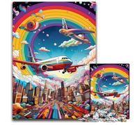Puzzle Avion coloré 1000 pièces pour Adultes Puzzle Impossible pour Adultes pour Les Vacances et décoration intérieure 26x38cm / 10,23x14,96 Pouces