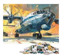 Puzzle Avion de Guerre sur Piste pour Adultes et Adolescents - 500 pièces - Puzzle Durable - Idée Cadeau de Noël - 500 pièces (52 x 38 cm)