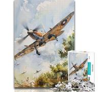 Puzzle Avion Spitfire pour Adolescents 1000 pièces, Cadeau d'anniversaire, décoration Murale pour Les 14 Ans et Plus 26x38cm