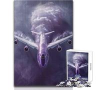 Puzzle Avion Violet dans Le Ciel pour Adultes, 1000 Pièces, Activité Ludique et Interactive, Cadeau Souvenir et Touchant, Dimensions 38x52cm