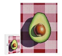 Puzzle Avocado on Gingham Picnic Blanket, 500 PCS, Activité Créative À La Maison, comme Activité Familiale pour La Soirée du Nouvel an, À Offrir