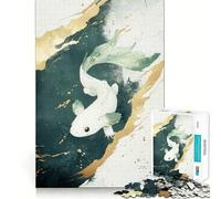 Puzzle Axolotl Blanc et Or 1000 Pièces Jeu de Concentration Mentale Découpe de Précision Bords Lisse Activité Absorbante pour des Soirées Calmes (38x52cm)