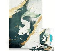 Puzzle Axolotl Blanc et Or 1000 Pièces Jeu de Construction Focus Assemblage Parfait Activité Récompenseuse pour Les Jours de Pluie (50x75cm)