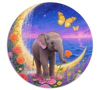 Puzzle Baby Éléphant 1000 Pièces pour Adultes Et Enfants, Jeu ÉduChatif, Casse-tête Rose Lune Croissant, Home Decor, Idée Cadeau 1000pcs (67.5x67.5cm)