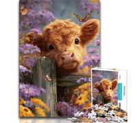 Puzzle Baby Yak pour Adolescents, 1 000 pièces, Jeu Stimulant et Familial avec des pièces de Formes aléatoires entièrement emboîtables (38x26cm)