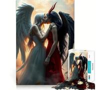 Puzzle Baiser d’Ange et de démon pour Adultes,1000 pièces,pour stimuler la Concentration et créer des Liens Entre Proches (38x52cm)
