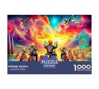 Puzzle Balade Moto 1000 Pièces - Puzzle Groupe Motocross pour Adultes, Décoration Murale et Jeu Éducatif, Cadeau, 52x38cm