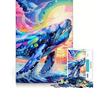 Puzzle Baleine 1000 pièces pour Adolescents,Jeu Stimulant Le Cerveau,emboîtement précis,sans espaces,activité relaxante en Groupe à l'intérieur (38x52cm)