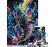 Puzzle Baleine Aquarelle pour Adolescents, Puzzle de 1000 pièces, Aide Le Cerveau à exercer des Jouets addictifs pour cultiver la Patience, Une œuvre d'art 50x75cm