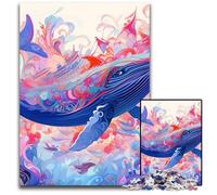 Puzzle Baleine Bleue 1000 pièces en Carton, décoration DIY, défi cérébral, pour Adultes, Famille, Cadeau de Vacances 26x38cm / 10,23x14,96 Pouces