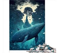 Puzzle Baleine Bleue dans la Jungle, Cadeau pour Adultes, 1000 pièces, Puzzle Familial Amusant pour Adultes, Jeu Stimulant, Cadeaux, 1000 pièces (26x38 cm)