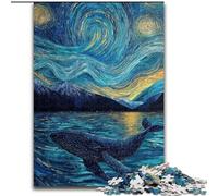 Puzzle Baleine Ciel Étoilé 1000 pièces pour Adultes et Adolescents, Cadeau d'anniversaire idéal pour Un Moment de détente, décoration Murale pour Les 14 Ans et Plus (26x38cm)