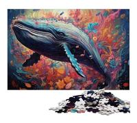 Puzzle Baleine Colorée 1000 Pièces pour Adultes, Puzzles Défiants, Casse-tête, Jeu pour Adultes, Activité Interactive Familiale 50x75cm / 19,68x29,52 Pouces