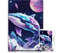 Puzzle Baleine Cosmique Polygonale 1000 pièces - Jeu d'apprentissage pour développer sa motricité Fine pour des Moments de Joie - Dimensions:38x52cm