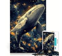 Puzzle Baleine dans la Forêt 1000 Pièces Jeu de réflexion Assemblage Stable Pièces Qui ne bougent Pas Passe-Temps agréable pour Les Longs Week-Ends (50x75cm)